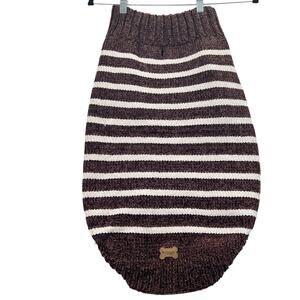 Koolaburra by UGG XL Dog Sweater Knit Brown White Striped Warm Cozy Pet Pullover